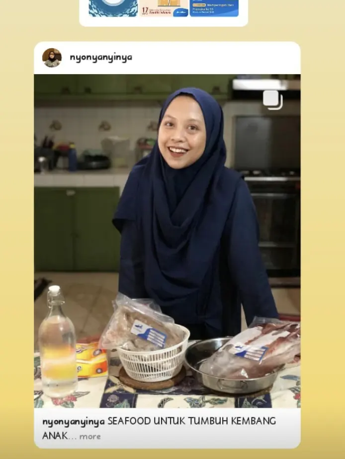 Testimoni Instagram pelanggan memasak seafood di dapur