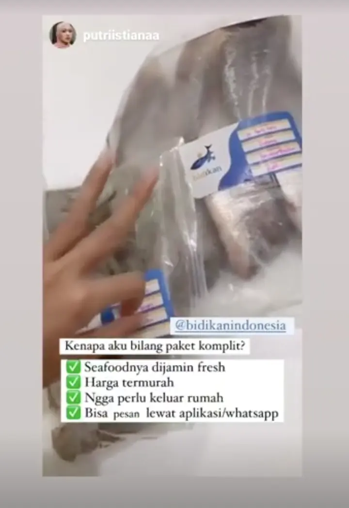 Testimoni Instagram: paket seafood komplit dan fresh