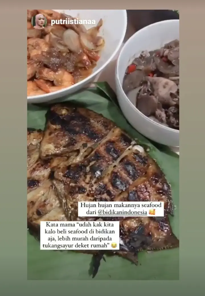 Testimoni Instagram: hasil masakan ikan bakar dan udang pelanggan